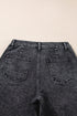 Patch Pocket Straight Leg Loose Fit Jeans